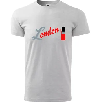 Pánská móda London Stráž - Klasické pánské triko vyšší gramáže - M ( Světlešedý Melír )