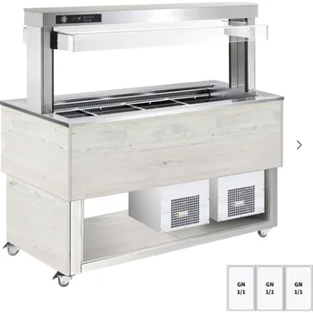 Bufet chlazený polohovací GN 3-1/1 TR Blue + 3 H Hemlock RM GASTRO