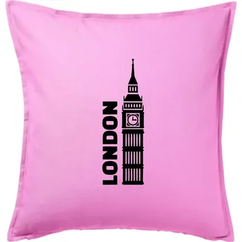 Polštář London věž - Polštář 50x50 - 50x50 - Pouze potah ( Růžová )