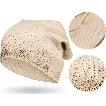 Čepice Čepice s krystaly béžová - Peterson