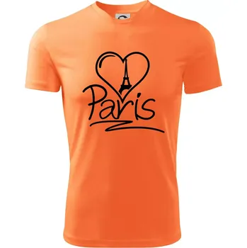 Chlapecké tričko Srdce Paris - Dětské triko sportovní (dresovina) - 122 cm/6 let ( Neon mandarine )