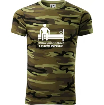 Pánská móda Vstávám jako elektrikář s velkým odporem - Army CAMOUFLAGE - XS ( Zelený maskáč )