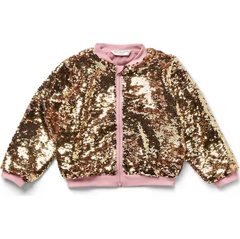 Dívčí bunda 696272 - Tchibo - Dívčí bunda s flitry - pro dívky - vel. 122/128 - barva: růžová