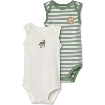 661709 - Tchibo - Rostoucí body pro miminka - pro miminko - vel. 74/80 - barva: zelená/s potiskem