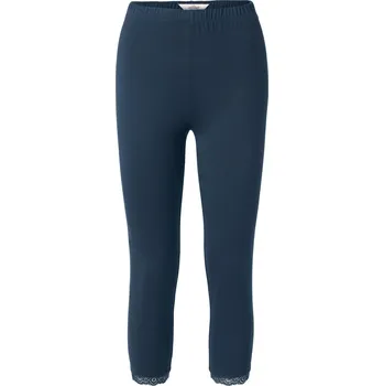 Dámské legíny 634497 - Tchibo - 3/4 legíny s krajkovým lemem - pro ženy - vel. S 36/38 - barva: modrá