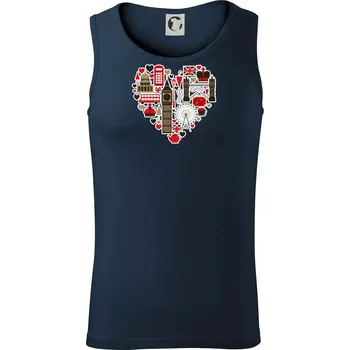 Britské srdce - objekty - Tílko pánské Core - S ( Námořní modrá (velmi tmavá - téměř černá) )