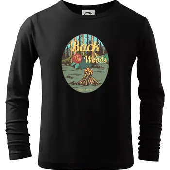 Chlapecké tričko Camp Fire Back to woods - Triko dětské Long Sleeve - 158 cm/12 let ( Černá )
