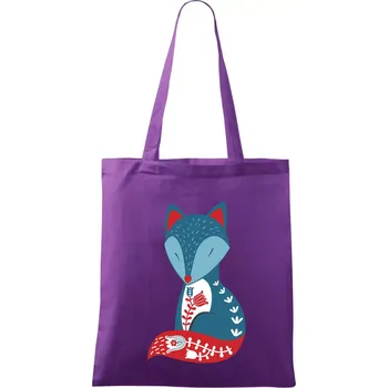 Folklor - liška samostatná - Taška bavlněná - 42 x 38 cm ( Fialová )