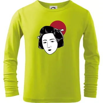 Chlapecké tričko Japan culture - žena - Triko dětské Long Sleeve - 104-110cm / 3-4 roky ( Limetková )