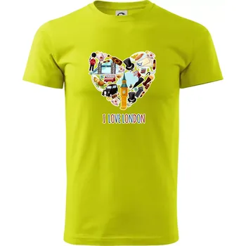 London turistic - Klasické pánské triko vyšší gramáže - 3XL ( Limetková )