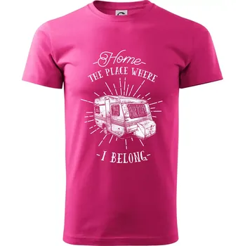 Pánská móda Home The Place Where I Belong - Klasické pánské triko vyšší gramáže - L ( Purpurová )