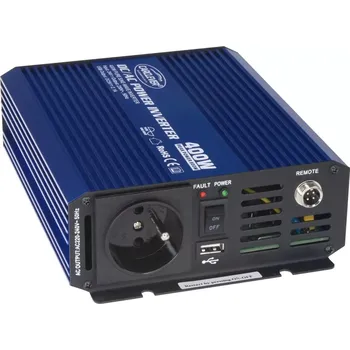 Měnič napětí Sinusový měnič napětí z 24/230V + USB, 400W (35psw424)