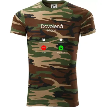 Pánské tričko Dovolená volá - Army CAMOUFLAGE - S ( Hnědý maskáč )