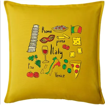 Polštář Itálie symboly - Polštář 50x50 - 50x50 - Pouze potah ( Žlutá )