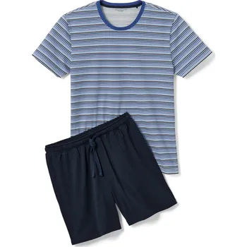 Pánské pyžamo 690936 - Tchibo - Krátké pyžamo - pro muže - vel. M 48/50 - barva: modrá/s proužky