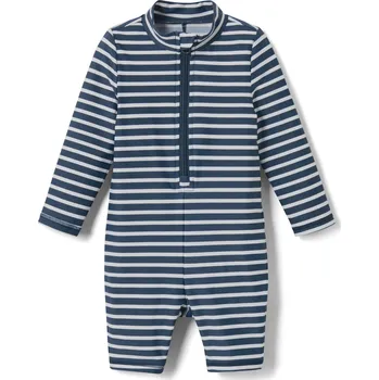 Kojenecký overall 695184 - Tchibo - Overal s UV ochranným faktorem 80 pro miminka - pro miminko - vel. 74/80 - barva: modrá/s proužky