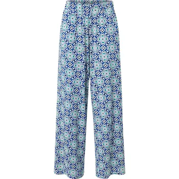 Dámské kalhoty 679917 - Tchibo - Kalhoty se širokými nohavicemi - pro ženy - vel. S 36/38 - barva: modrá/s potiskem
