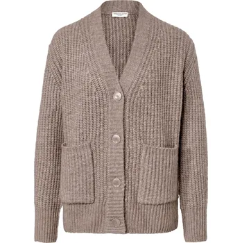 Dámský svetr 690969 - Tchibo - Žebrovaný kardigan z hrubého úpletu - pro ženy - vel. XXL 52/54 - barva: béžová