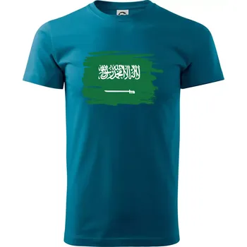 Pánská móda Saudská Arábie - vlajka - Klasické pánské triko vyšší gramáže - M ( Petrolejová )