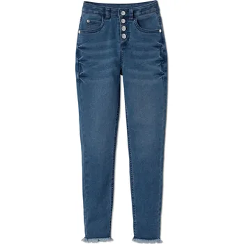 628496 - Tchibo - Džíny s vysokým pasem - pro dívky - vel. 146/152 - barva: modrá