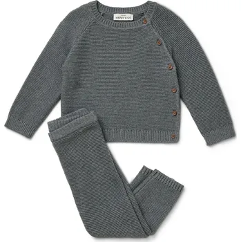 Kojenecká souprava 701478 - Tchibo - Pletená souprava pro miminka - pro miminko - vel. 74/80 - barva: šedá