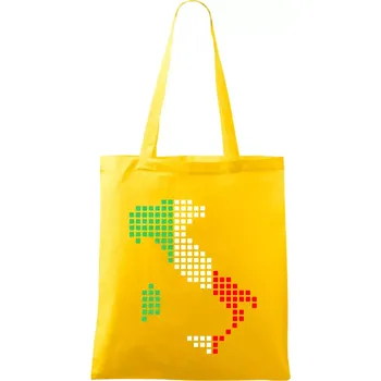 Itálie obrys vlajka - Taška bavlněná - 42 x 38 cm ( Žlutá )