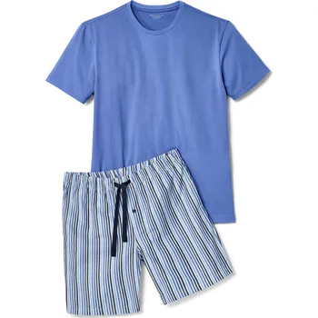 Pánské pyžamo 690901 - Tchibo - Krátké pyžamo - pro muže - vel. 4XL 68/70 - barva: modrá/s proužky