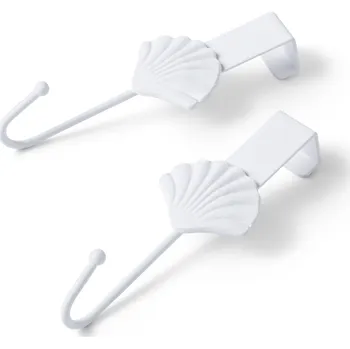 Věšák 680673 - Tchibo - Háčky na dveře »Mušle« - barva: bílá