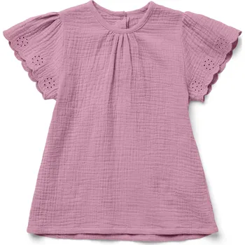 Dívčí oblečení 696445 - Tchibo - Dětské mušelínové tričko - pro dívky - vel. 98/104 - barva: fialová
