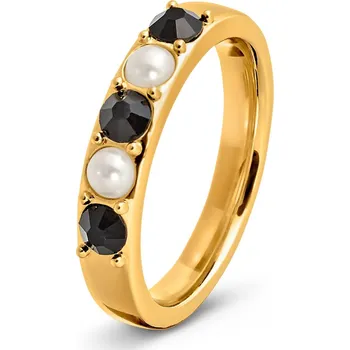 Prsten 664336 - Tchibo - Prsten Black and White - pro ženy - vel. 19 - barva: černá