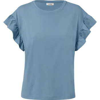 Dámské tričko 638858 - Tchibo - Triko s volánky - pro ženy - vel. L 44/46 - barva: modrá