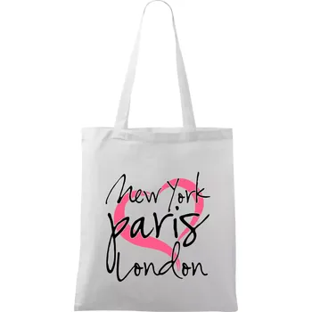 I love NYC Paris London - Taška bavlněná - 42 x 38 cm ( Bílá )