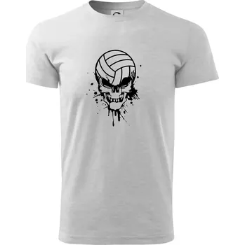 Volejbal lebka splash - Triko extra velké (5-8XL) - 8XL ( Světlešedý Melír )