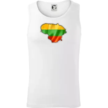 Litva vlajka mapa - Tílko pánské Core - S ( Bílá )