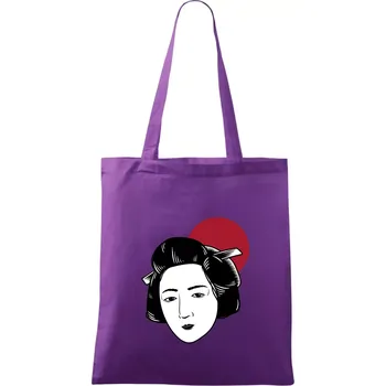 Japan culture - žena - Taška bavlněná - 42 x 38 cm ( Fialová )
