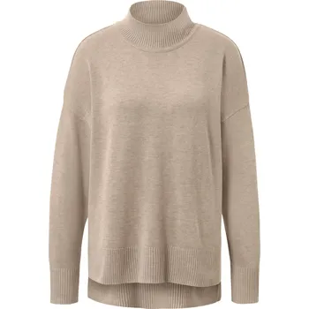 Dámský svetr 694230 - Tchibo - Svetr z jemného úpletu s rolákem - pro ženy - vel. S 36/38 - barva: béžová