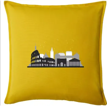 Polštář Řím silueta památky - Polštář 50x50 - 50x50 - Pouze potah ( Žlutá )