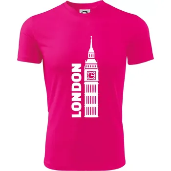 Chlapecké tričko London věž - Dětské triko sportovní (dresovina) - 122 cm/6 let ( Neon Pink )