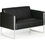 Dvoumístná kožená pohovka Casual černá