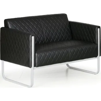 Pohovka Dvoumístná kožená pohovka Casual černá