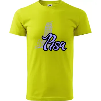 Pánské tričko Pisa Lettering - Klasické pánské triko vyšší gramáže - M ( Limetková )