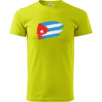 Kuba vlajka - Klasické pánské triko vyšší gramáže - 3XL ( Limetková )