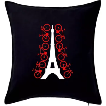 Polštář Cyclo Paris - Polštář 50x50 - 50x50 - Pouze potah ( Černá )