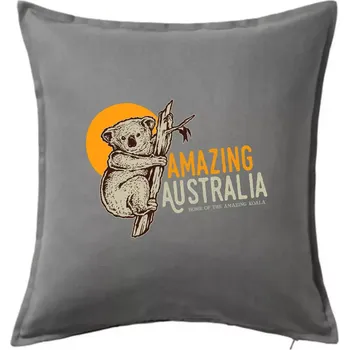 Polštář Amazing Australia koala - Polštář 50x50 - 50x50 - Pouze potah ( Tmavě šedý melír )