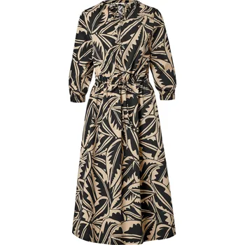 Dámské šaty 636323 - Tchibo - Popelínové šaty s potiskem palmových listů - pro ženy - vel. 36 - barva: černá/s potiskem
