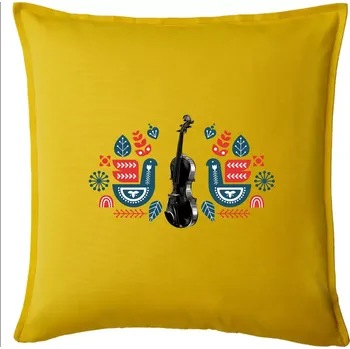 Polštář Folklór housle - Polštář 50x50 - 50x50 - Pouze potah ( Žlutá )