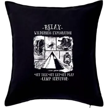 Polštář Relax wilderness exploration - Polštář 50x50 - 50x50 - Pouze potah ( Černá )