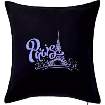 Polštář Paris Lettering - Polštář 50x50 - 50x50 - Pouze potah ( Černá )