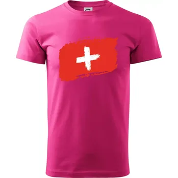 Pánská móda Švýcarsko vlajka - Klasické pánské triko vyšší gramáže - M ( Purpurová )