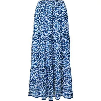 Dámská sukně 703511 - Tchibo - Tkaná sukně s potiskem - pro ženy - vel. M 40/42 - barva: modrá/s potiskem